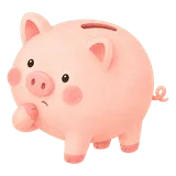 サイトのマスコット、コブタの貯金箱「ためトン」